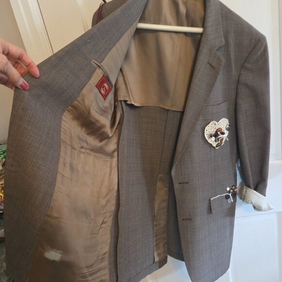 Vintage Boho Blazer Jacket Embellished 80's plaid Cottagecore Fits Womens S/M - Picture 11 of 11